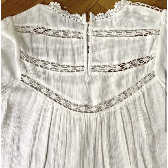 Lulus White Short Sleeve Romantic Lace Crotchet Top Size XS New Style T15498 - Picture 5 of 13